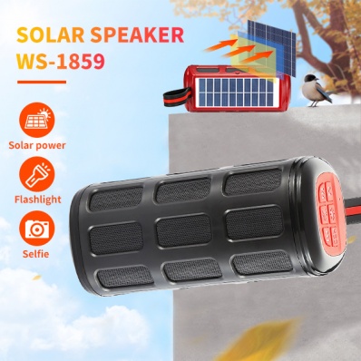 مكبر صوت WSTER WS-1859 بلوتوث يعمل بالطاقة الشمسية