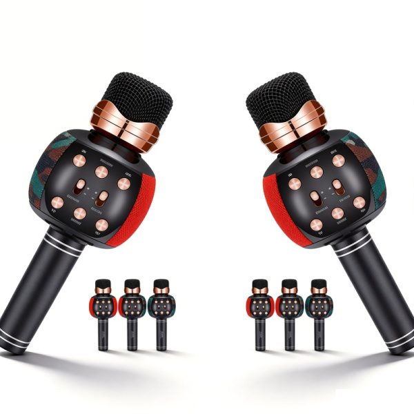 Haut-parleur micro Bluetooth sans fil WS-2911 pour karaok&eacute; avec radio FM, enregistrement USB/TF, micro &agrave; main