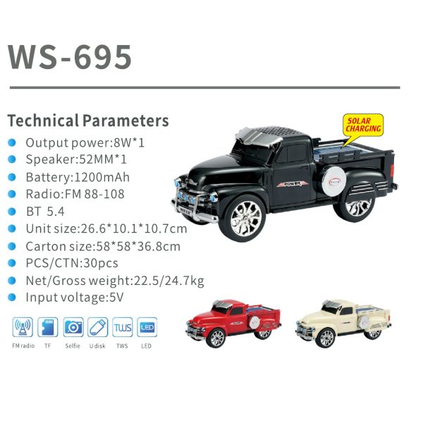 Cartão de especificações do catálogo WSTER WS-695