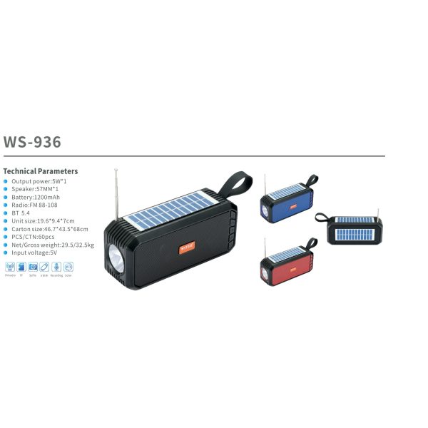 Scheda tecnica di catalogo WSTER WS-936
