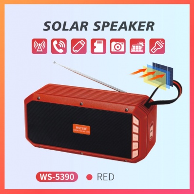 مكبر صوت WSTER WS-5390 بتقنية البلوتوث بالطاقة الشمسية