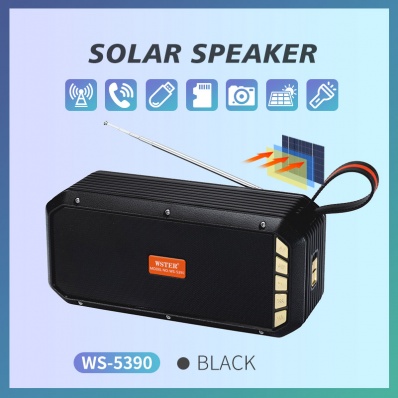 مكبر صوت WSTER WS-5390 بتقنية البلوتوث بالطاقة الشمسية